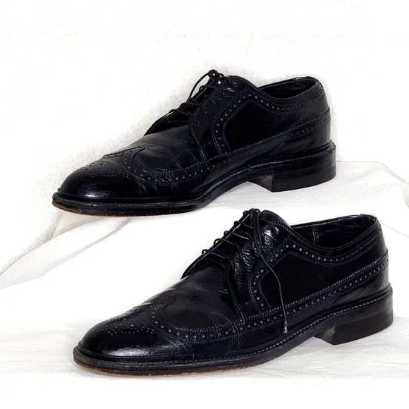 Sears | Shoes | Sears Easy Flex 728 Vtg Black Wing Tip Lace  display picture 3